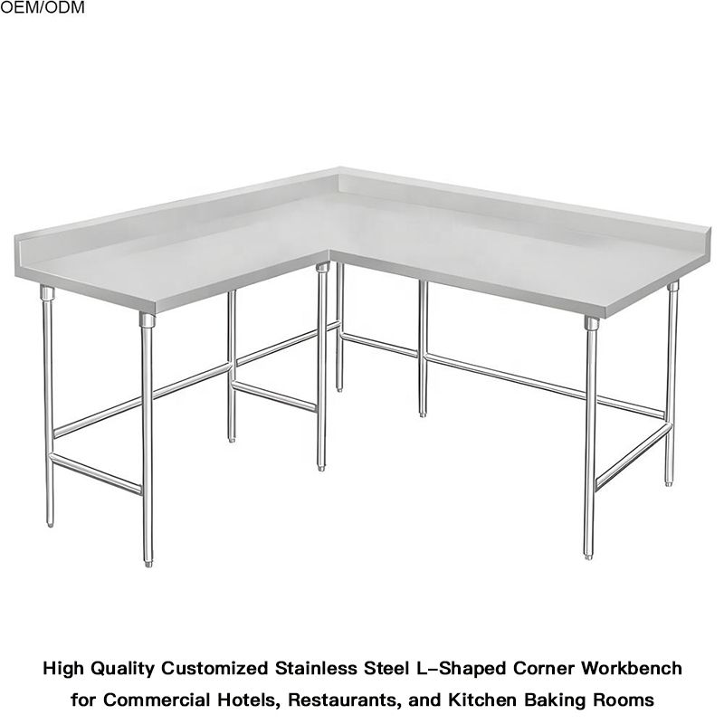 High-Quality Custom Stainless Steel L-Shaped Corner Workbench