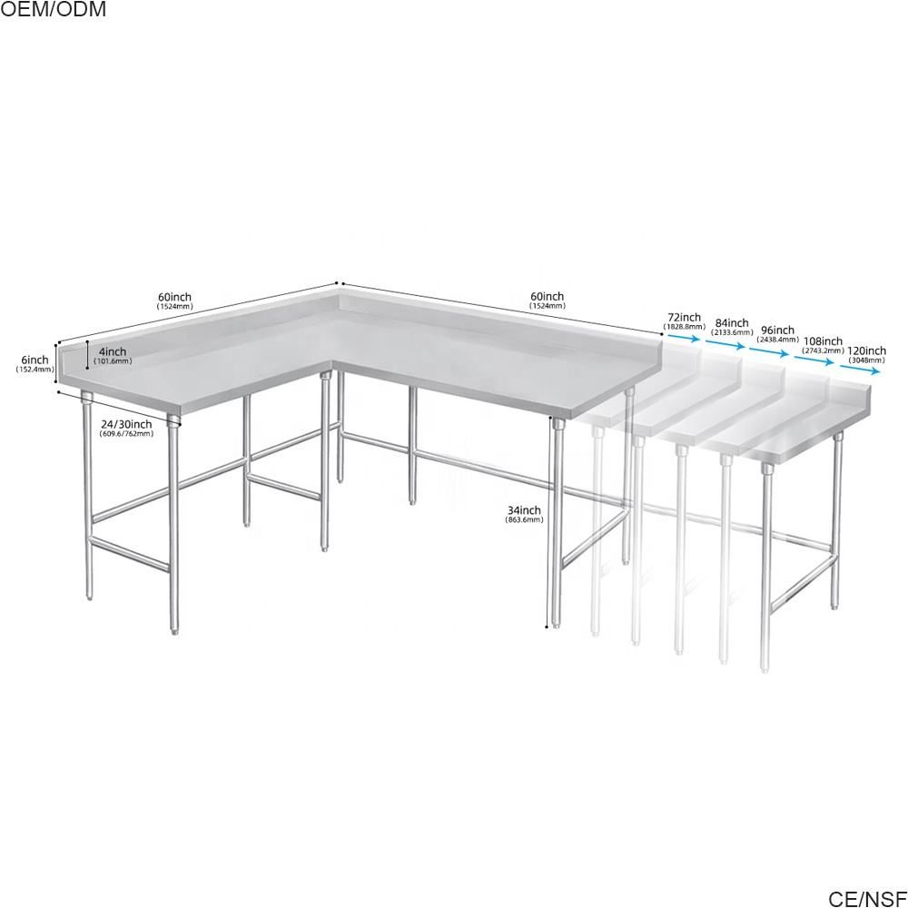 High-Quality Custom Stainless Steel L-Shaped Corner Workbench 2