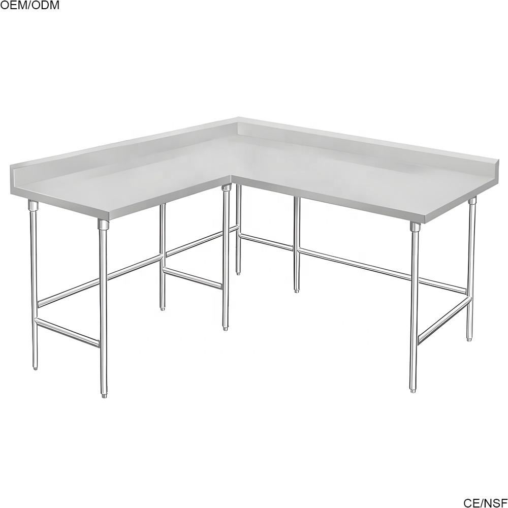 High-Quality Custom Stainless Steel L-Shaped Corner Workbench 5