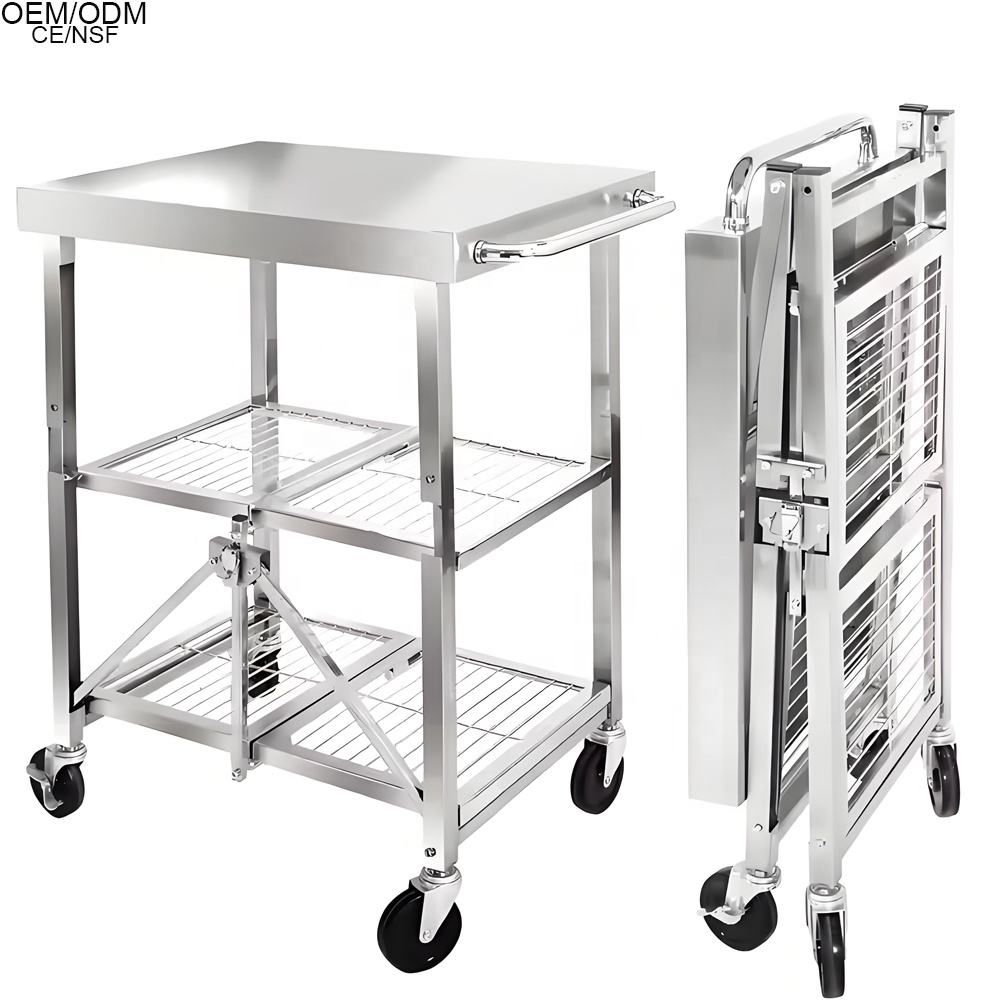 Folding Stainless Steel Storage Table 6