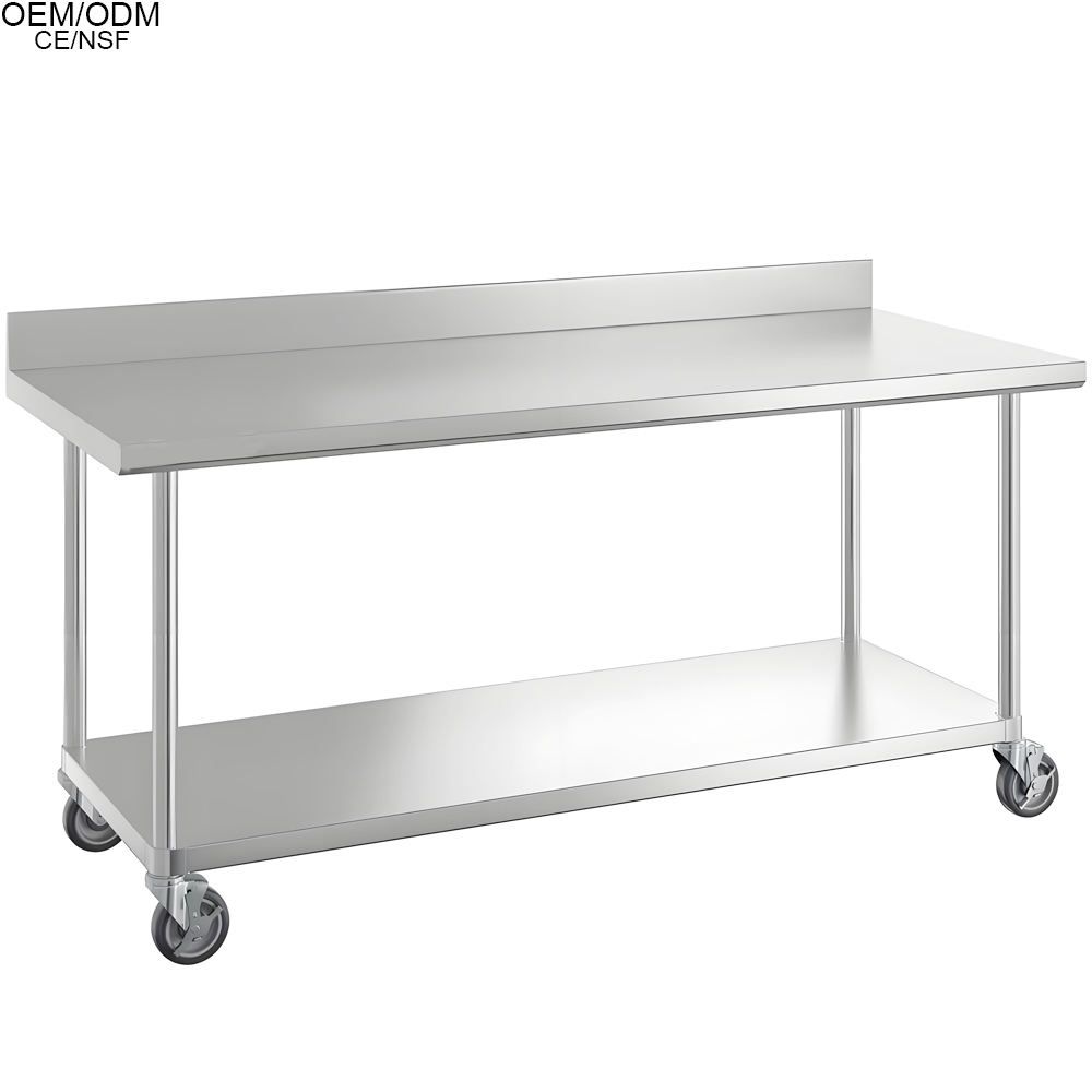 304 Stainless Steel Double-Layer Mobile Cart 2
