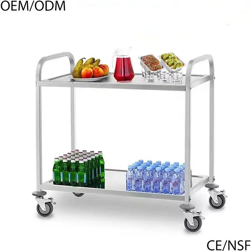 304 Stainless Steel Double-Layer Mobile Cart 5