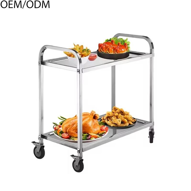 304 Stainless Steel Double-Layer Mobile Cart 6
