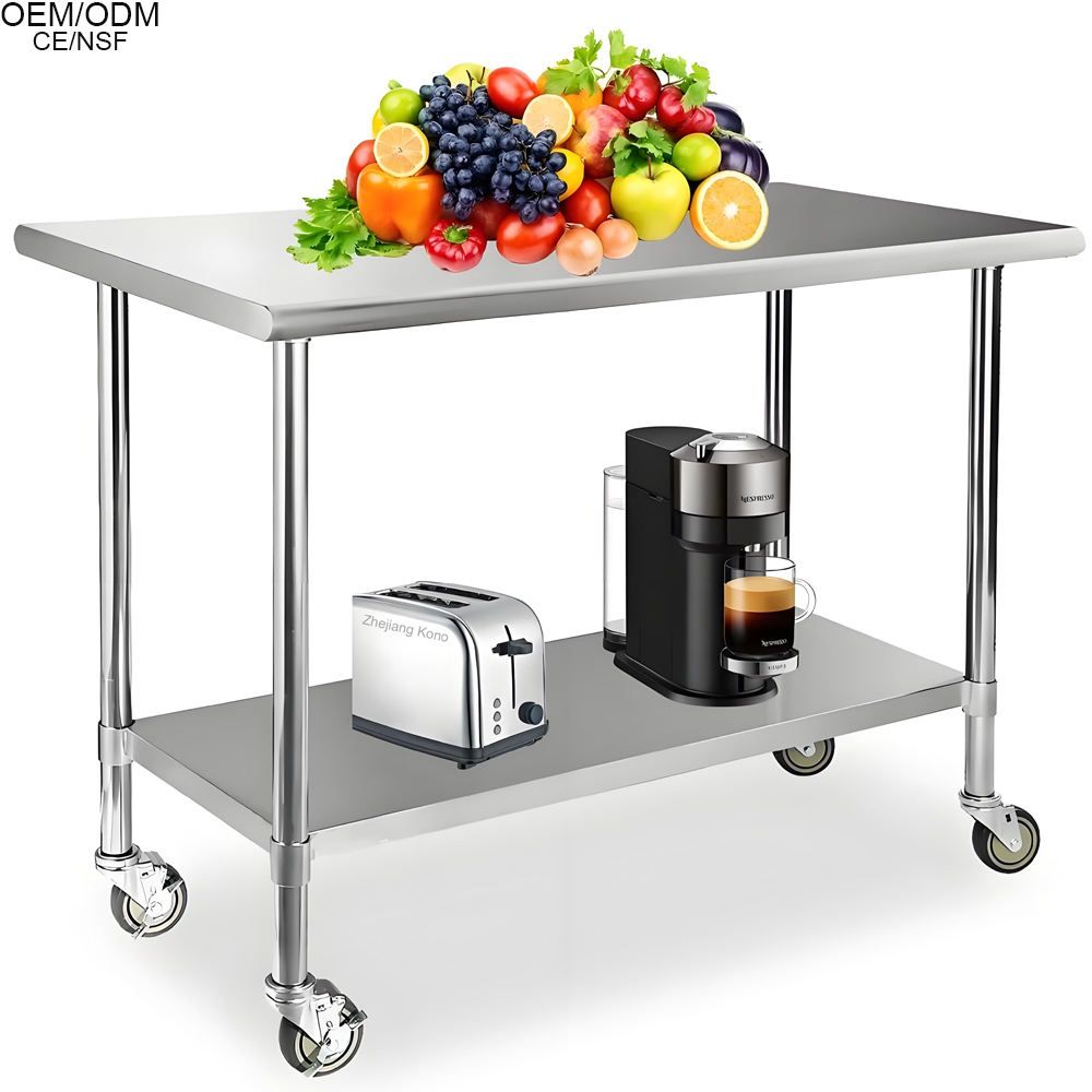 304 Stainless Steel Double-Layer Mobile Cart 9