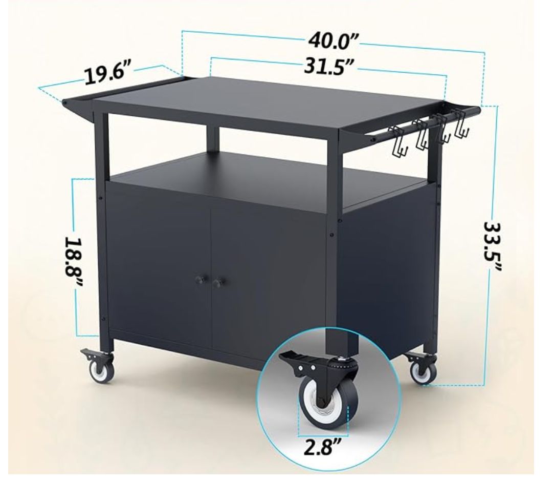 Multifunctional Outdoor BBQ Cart 2