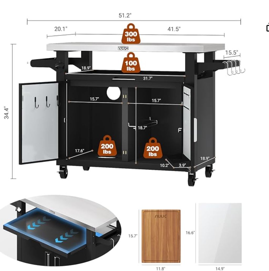 Multifunctional Outdoor BBQ Cart 4