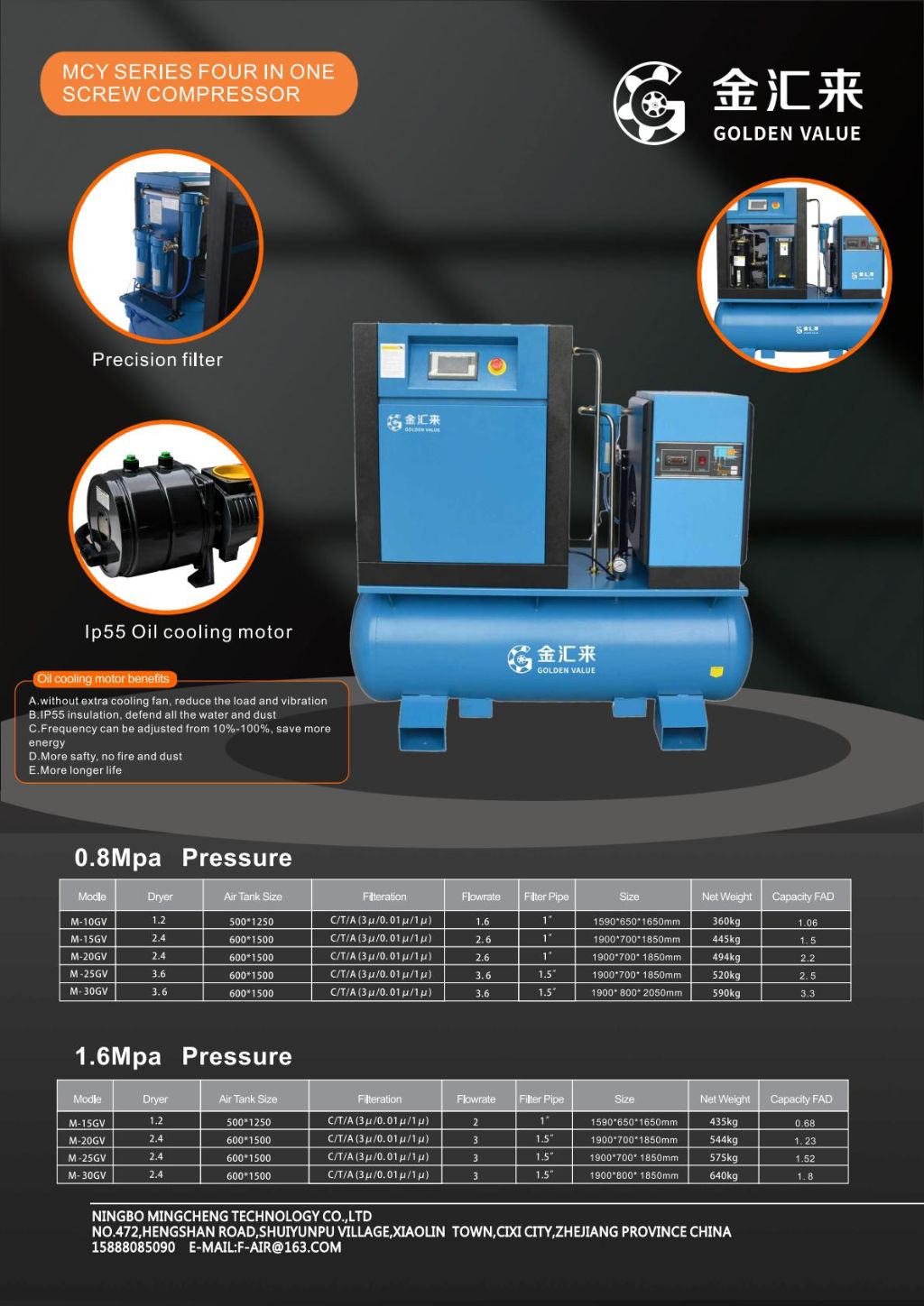 Jinhuilai Four-in-One Screw Air Compressor