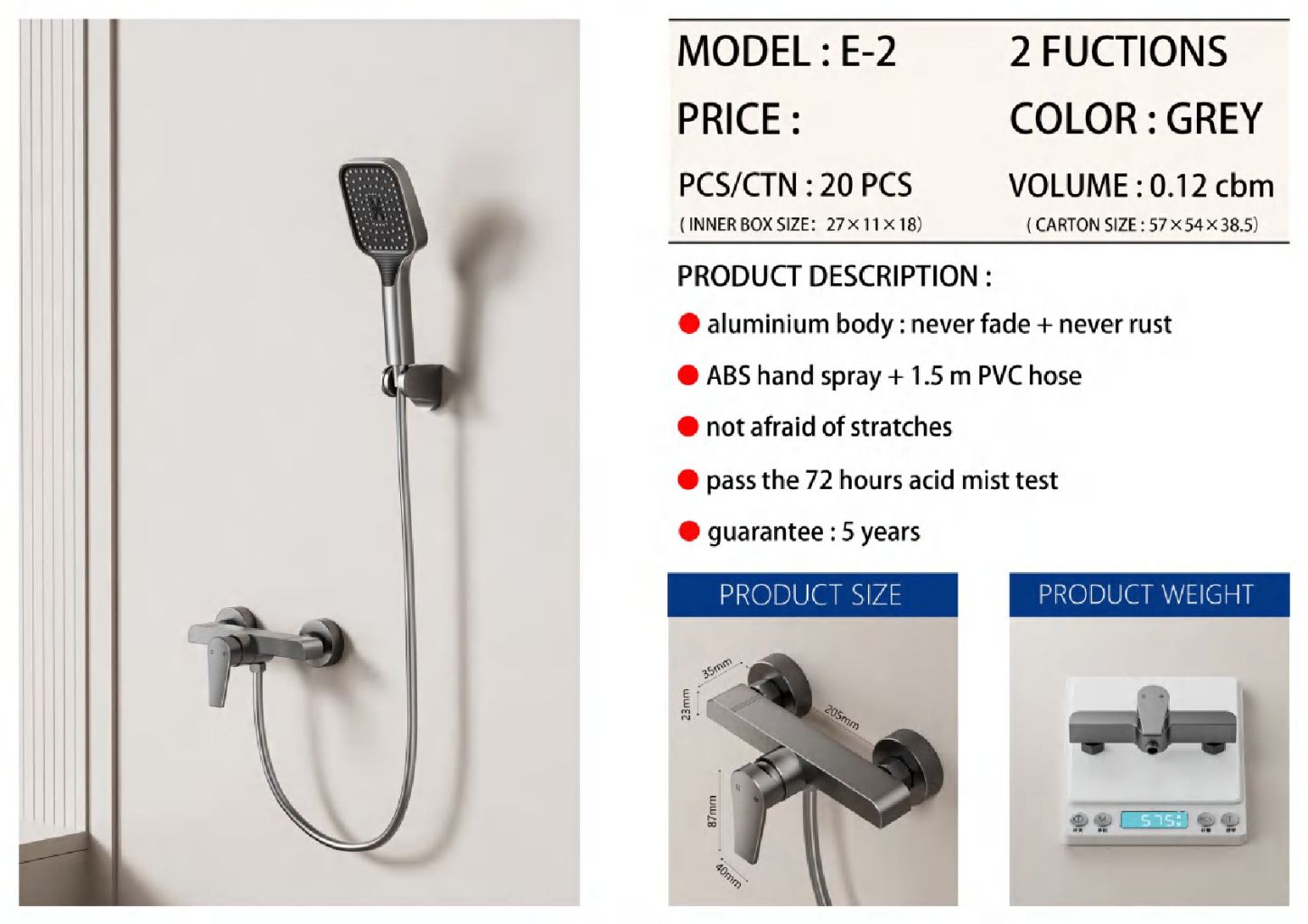 High-End Shower Head Set