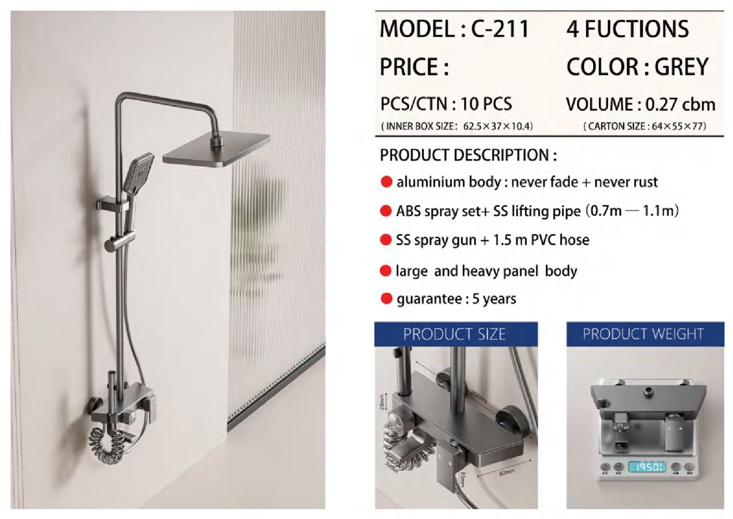 High-End Shower Head Set