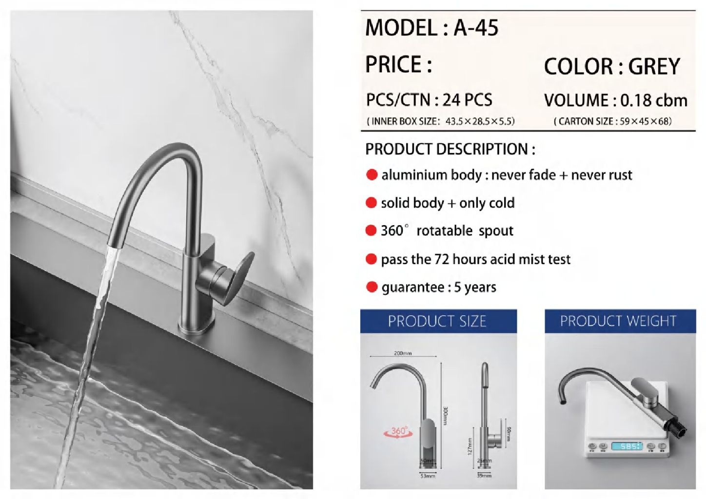 Aluminum Alloy Rotating Faucet