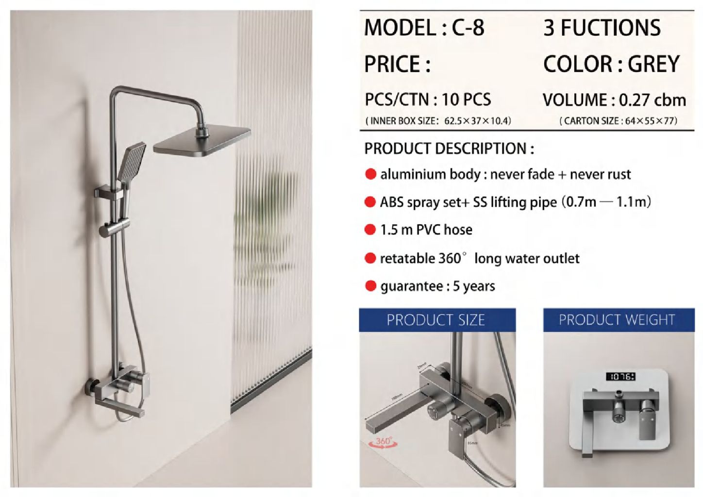 Modern Minimalist Shower Head