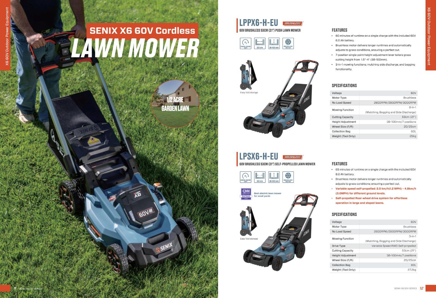 SENIX X6 60V Wireless Lawn Mower