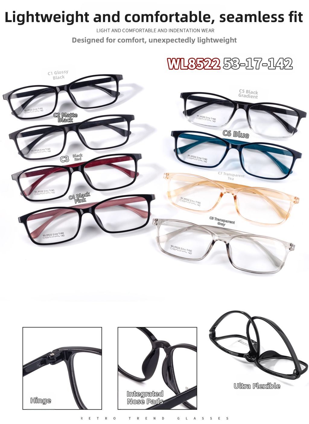 Lightweight Comfortable Seamless Glasses 2