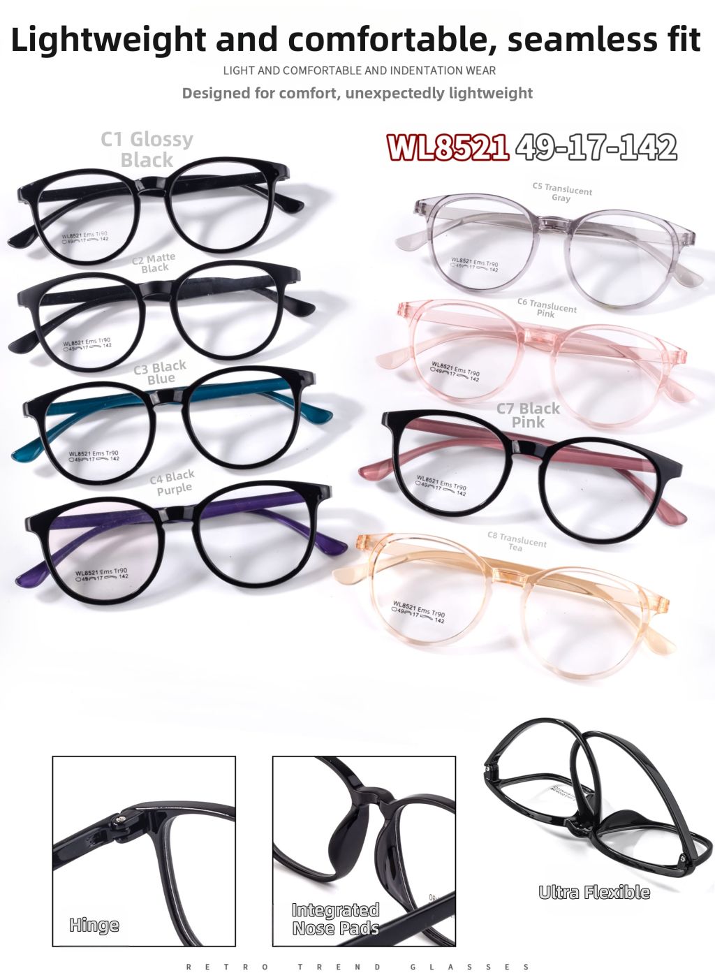 Lightweight Comfortable Seamless Glasses 3