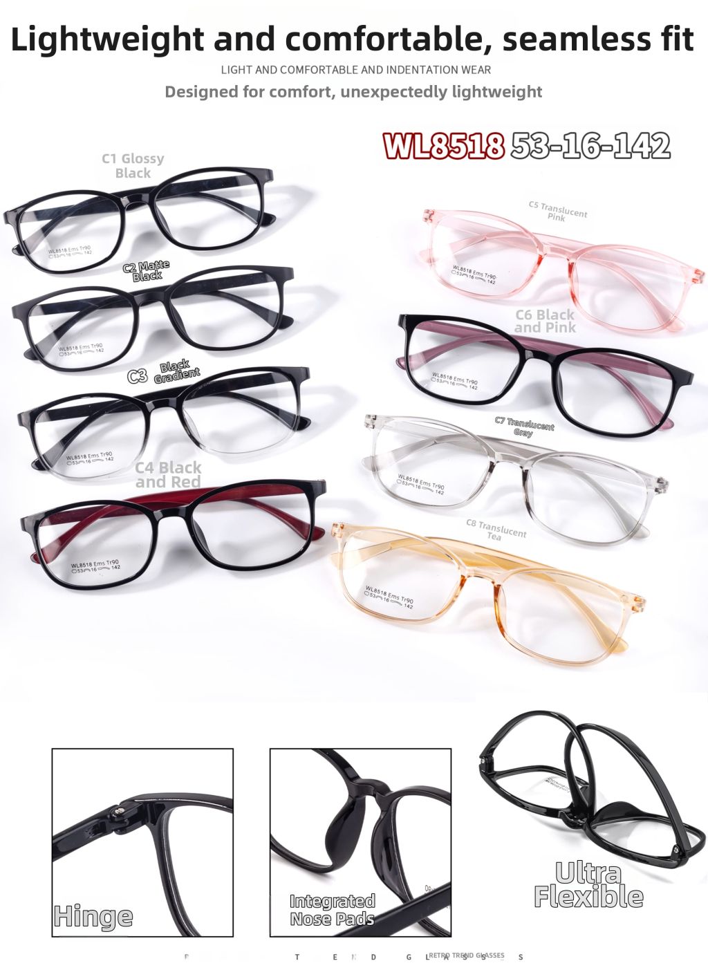 Lightweight Comfortable Seamless Glasses 6