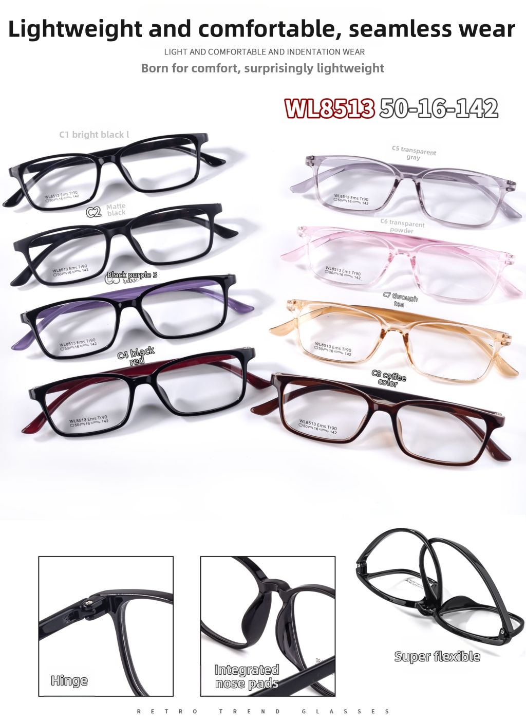 Lightweight Comfortable Seamless Glasses 8