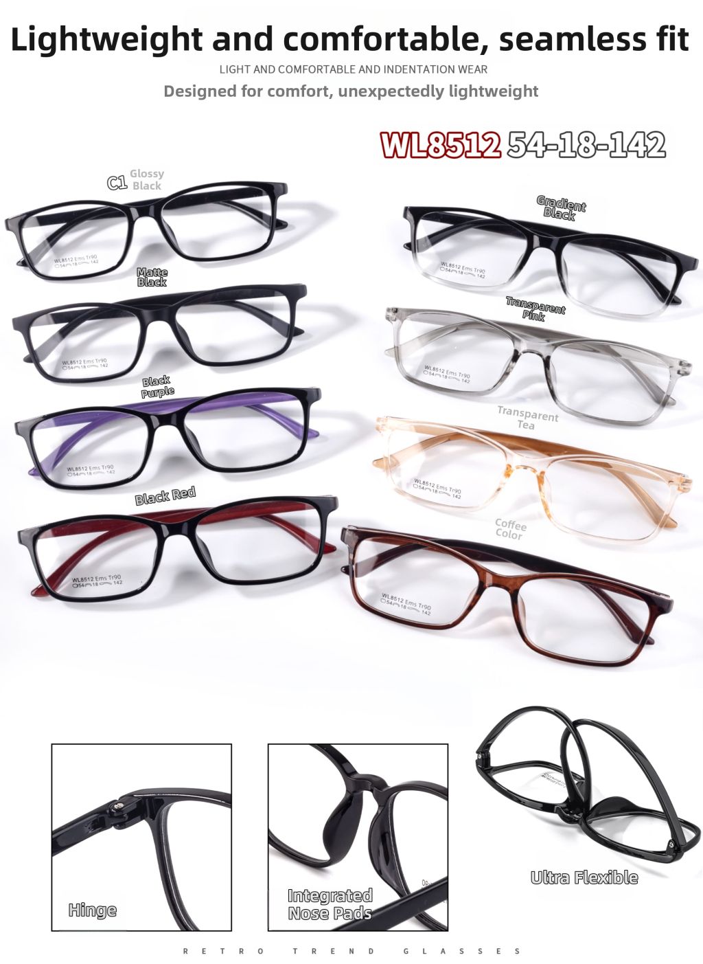 Lightweight Comfortable Seamless Glasses 9