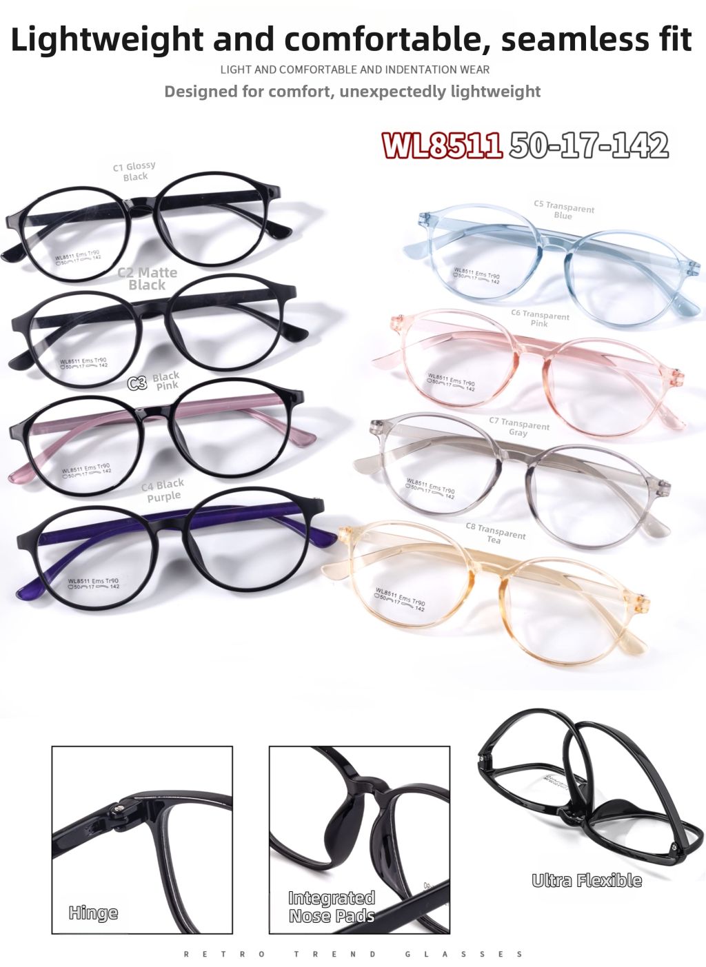 Lightweight Comfortable Seamless Glasses 10