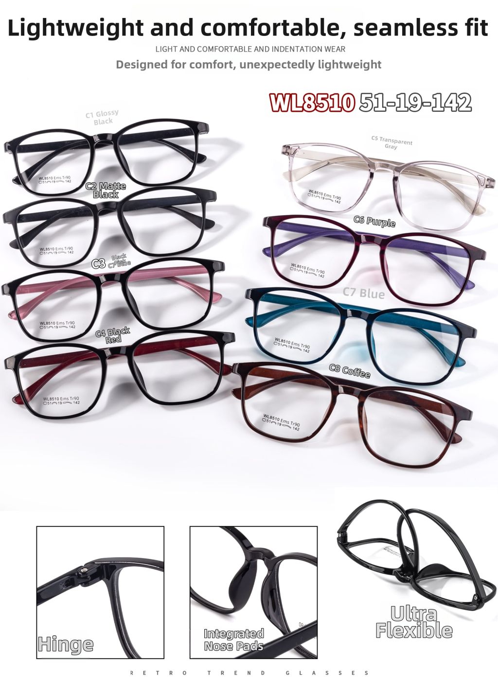 Lightweight Comfortable Seamless Glasses 11