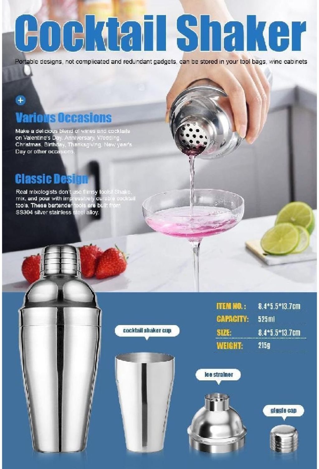 Classic Cocktail Shaker