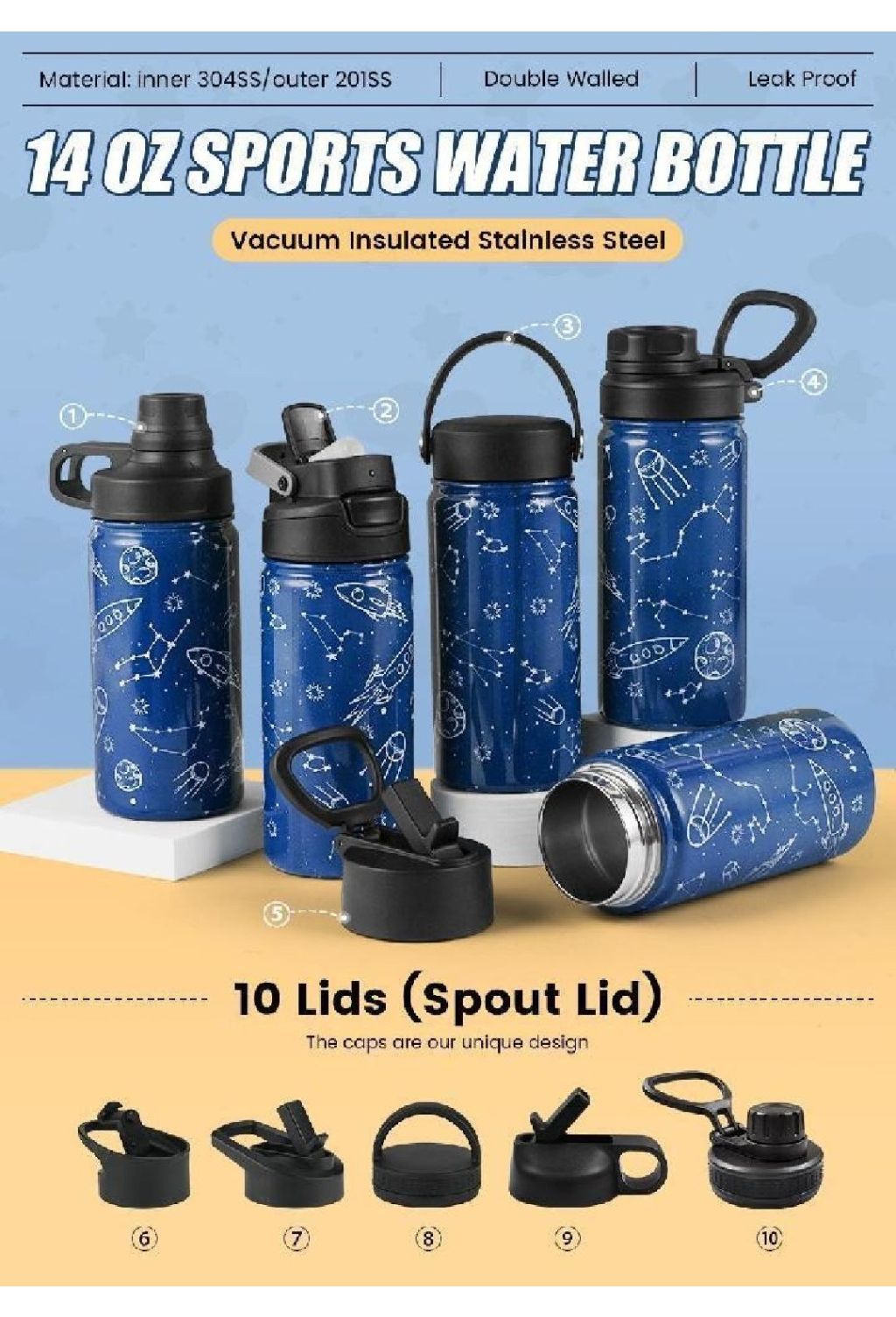 14 oz Sports Water Bottle