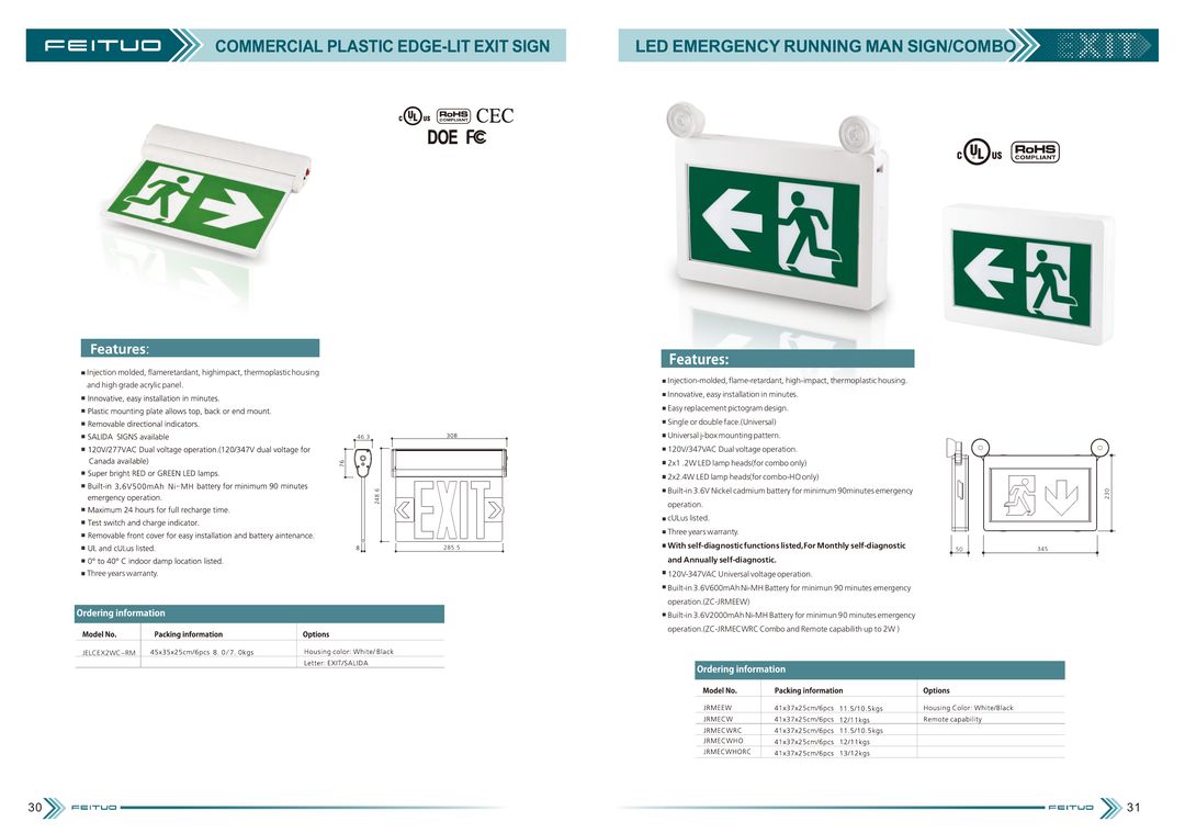 LED Emergency Exit Indicator Light