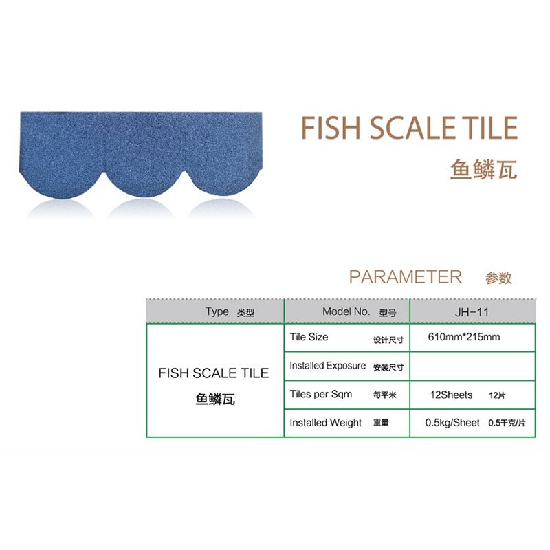 Fish Scale Asphalt Shingle (Stone-like Roofing Waterproof Shingle)
