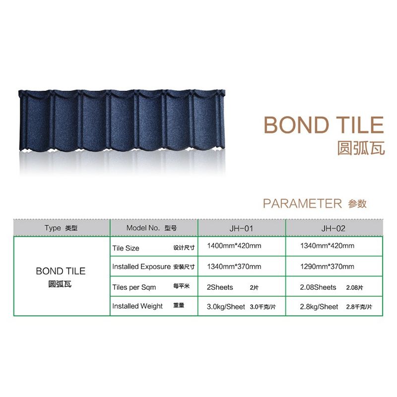 Stone Chip Color Steel Curved Roof Tile (Bond Tile)