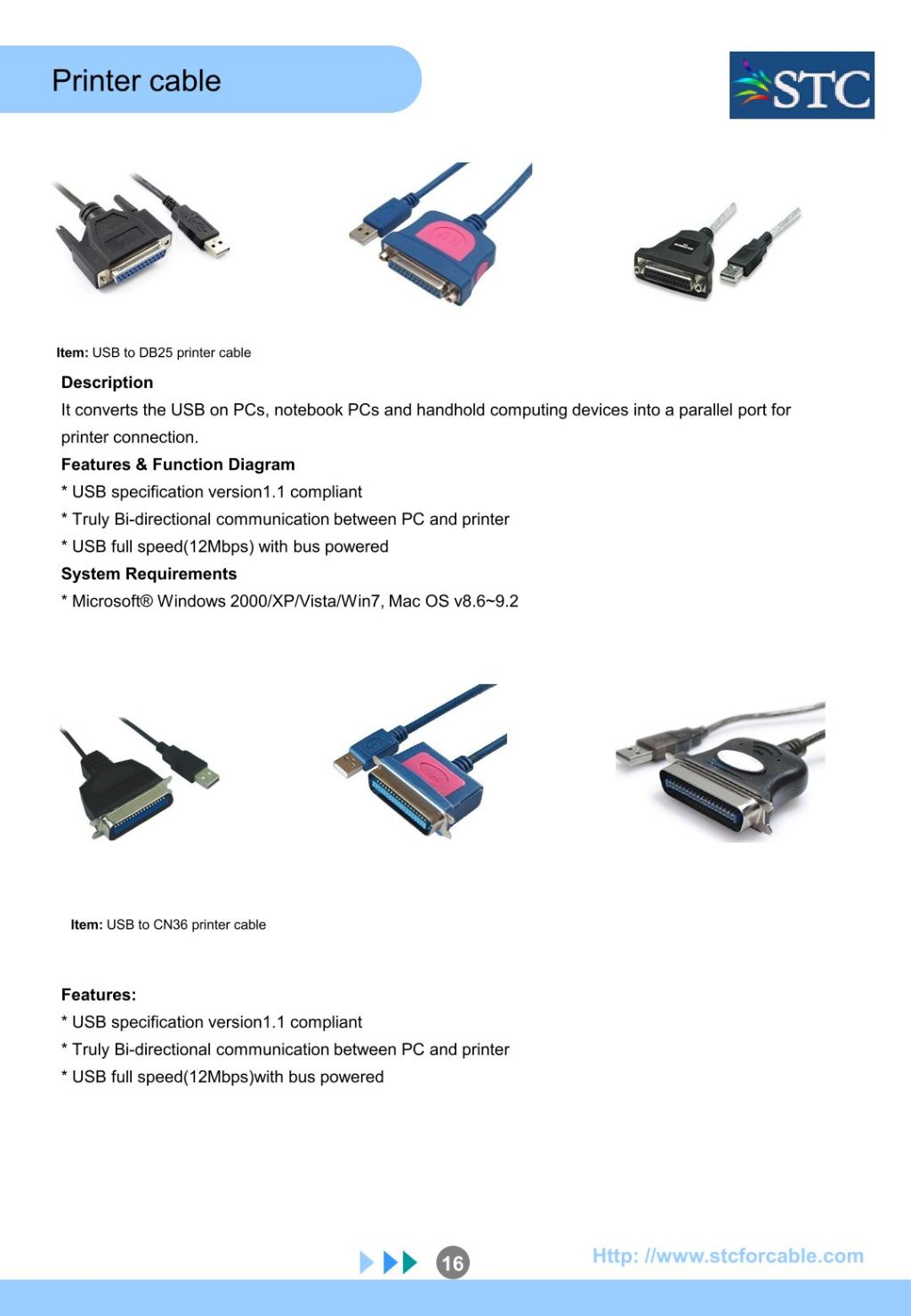 USB to Parallel Printer Cable