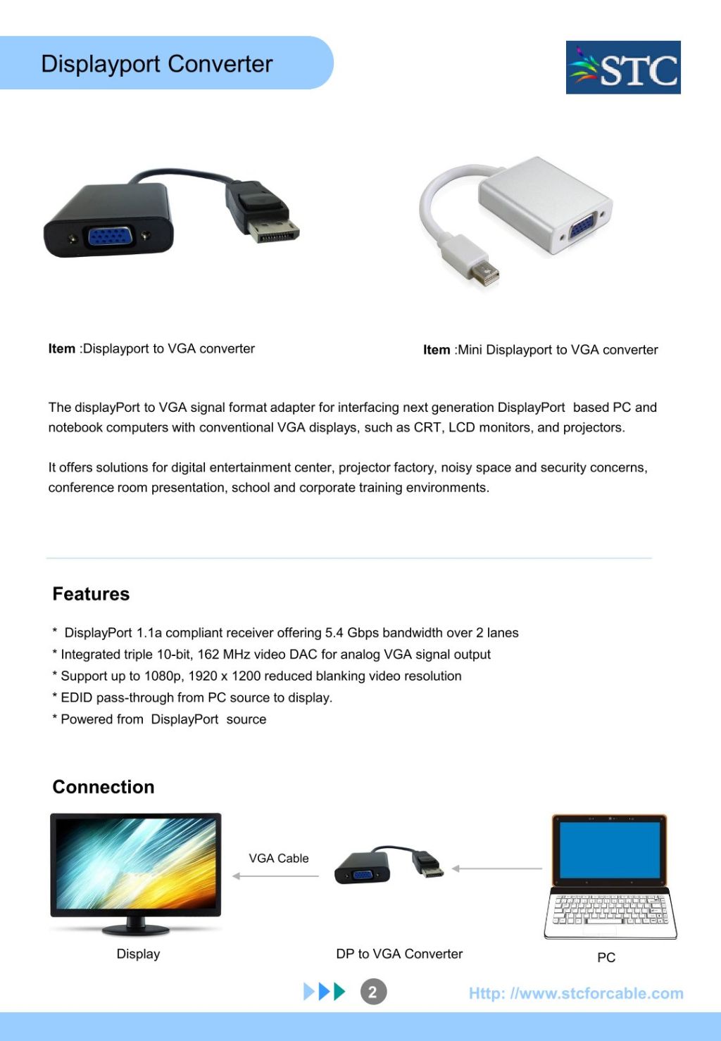 DisplayPort to VGA Converter