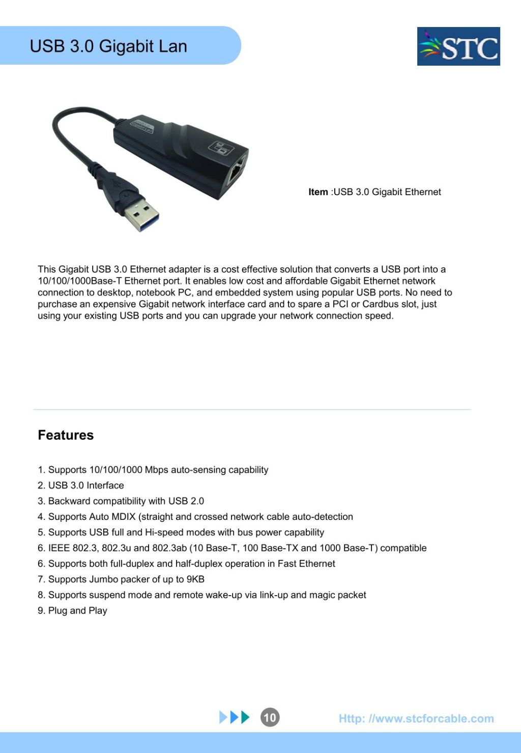 USB 3.0 Gigabit Ethernet Adapter