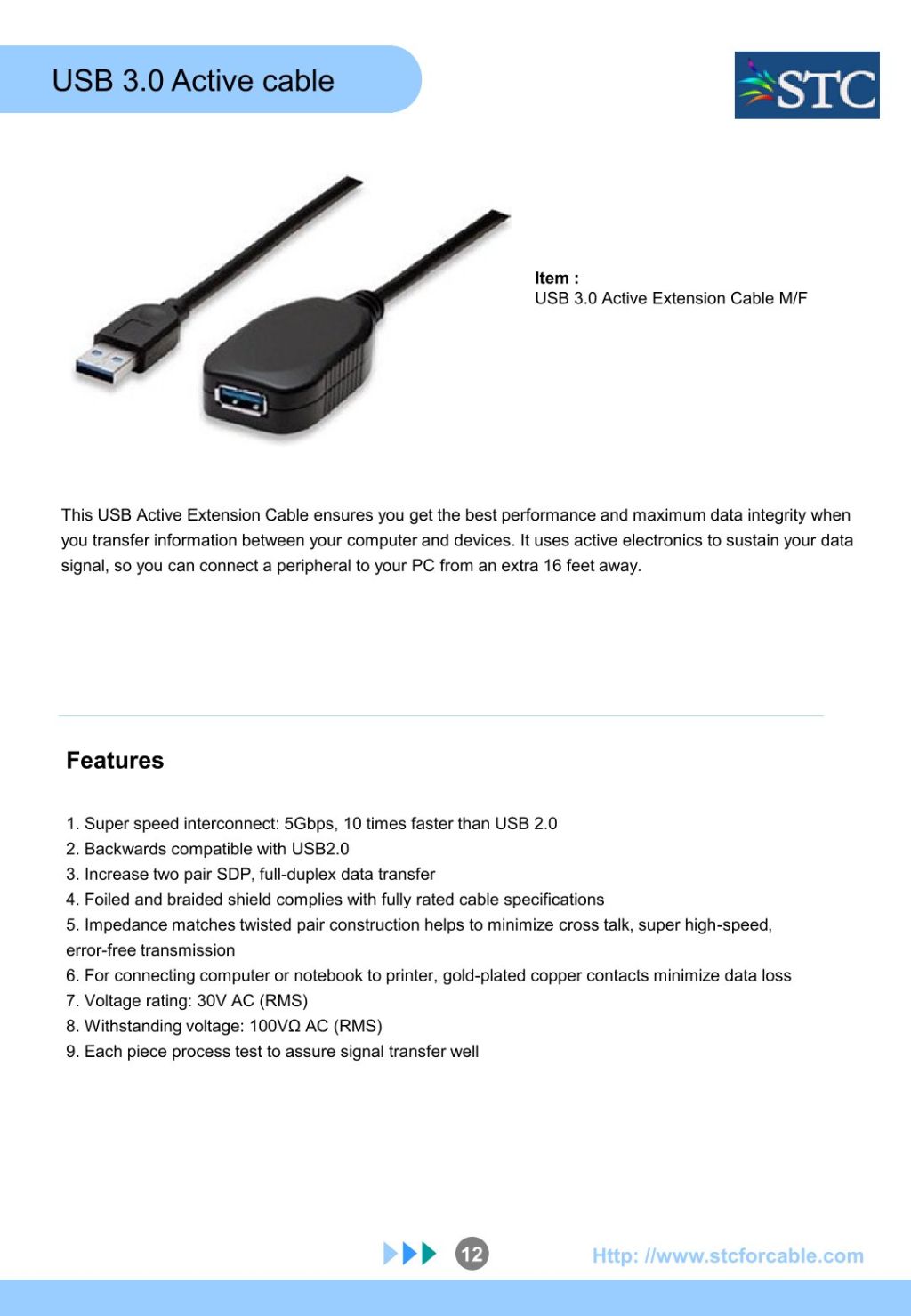 USB 3.0 Active Extension Cable