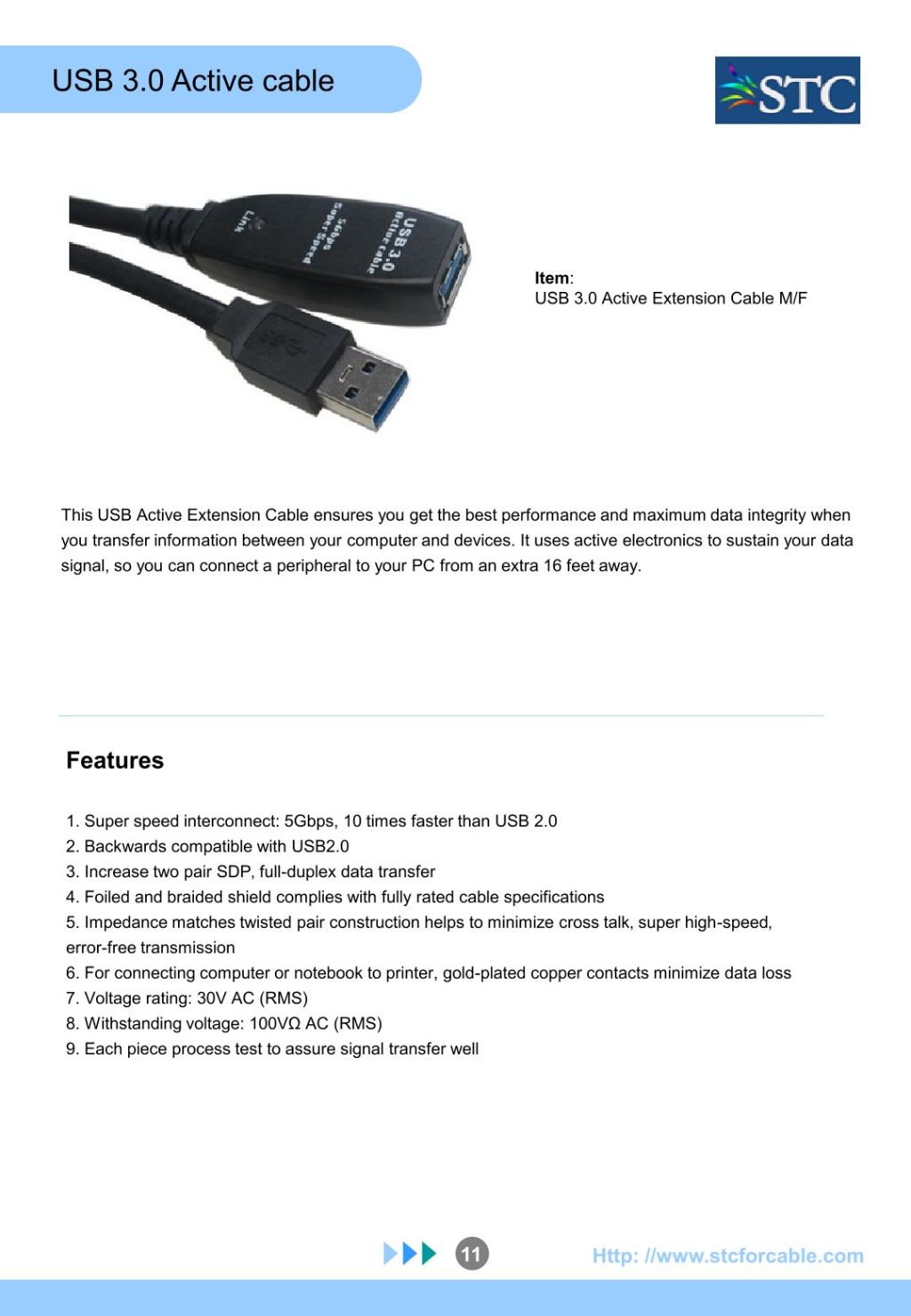 USB 3.0 Active Extension Cable