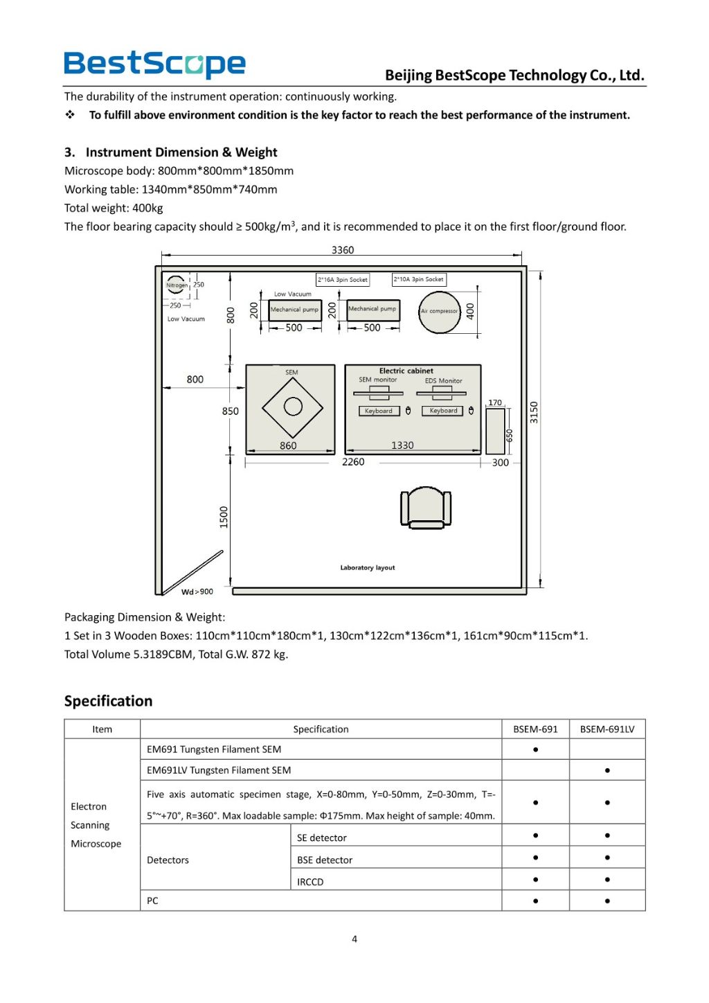 BSEM-691 Tungsten Filament Scanning Electron Microscope 3