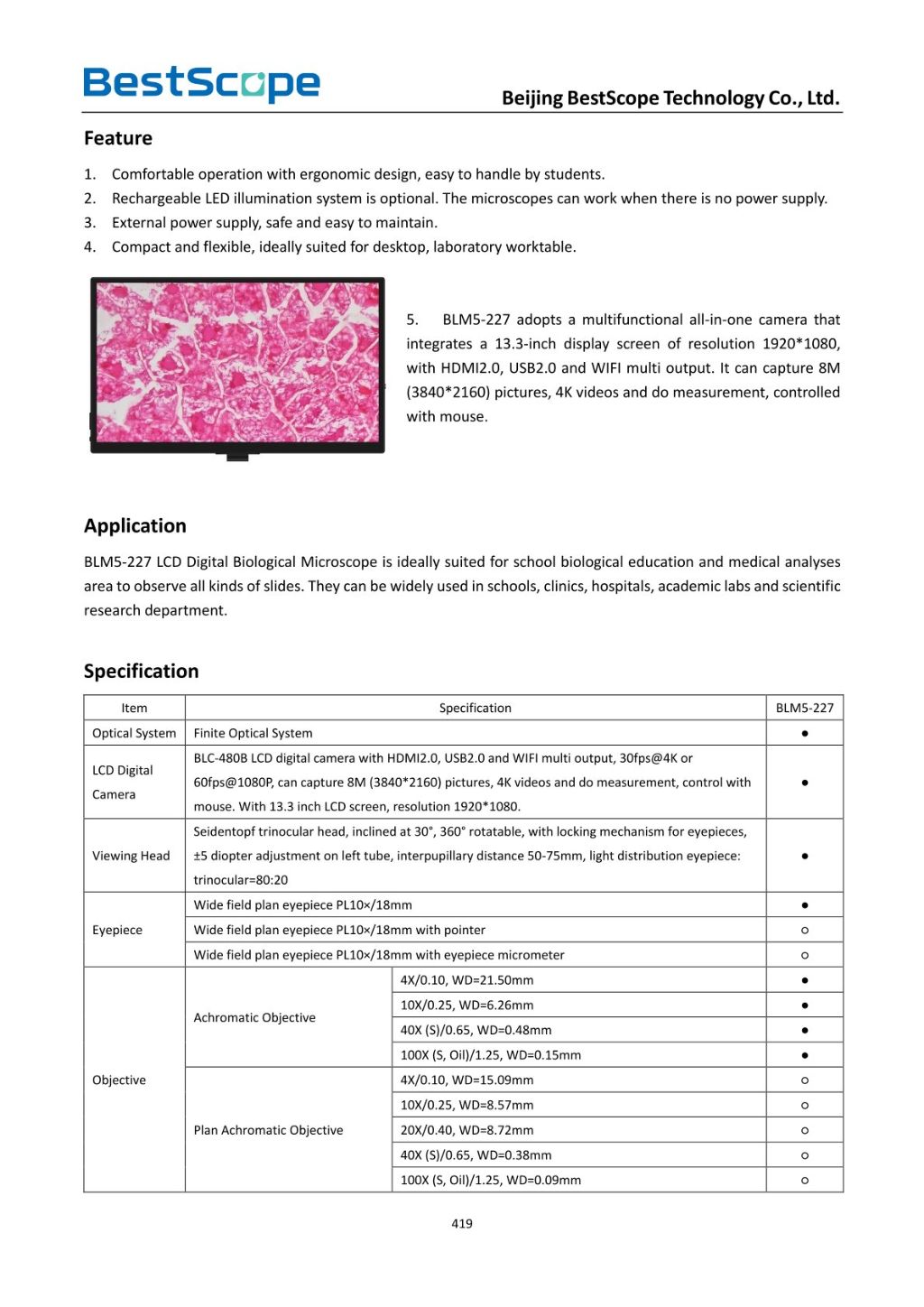BLMS-227 Digital Biological Microscope 2