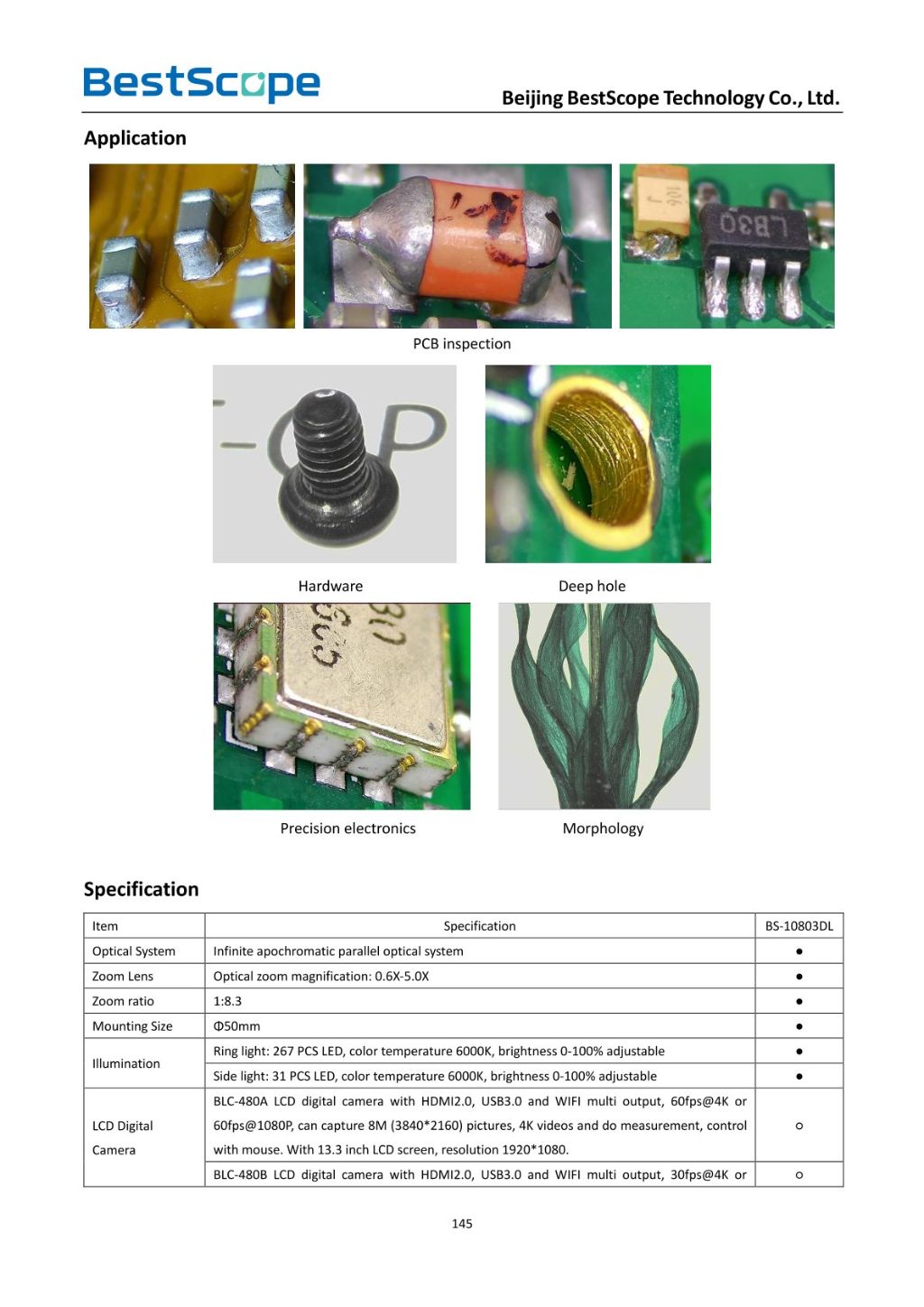 BS-10803DL 2D/3D Monocular Video Microscope 3
