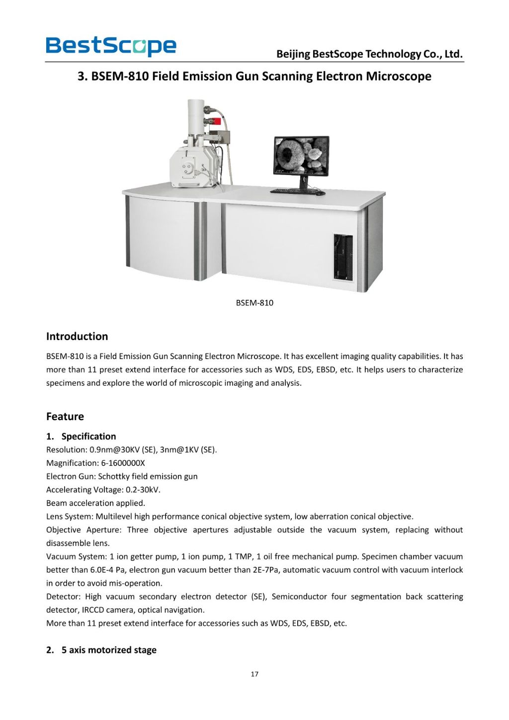 BSM-801 Field Emission Scanning Electron Microscope 8