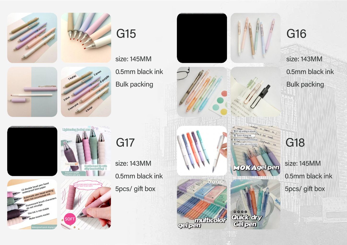 Multicolor Signature Pen Set 5