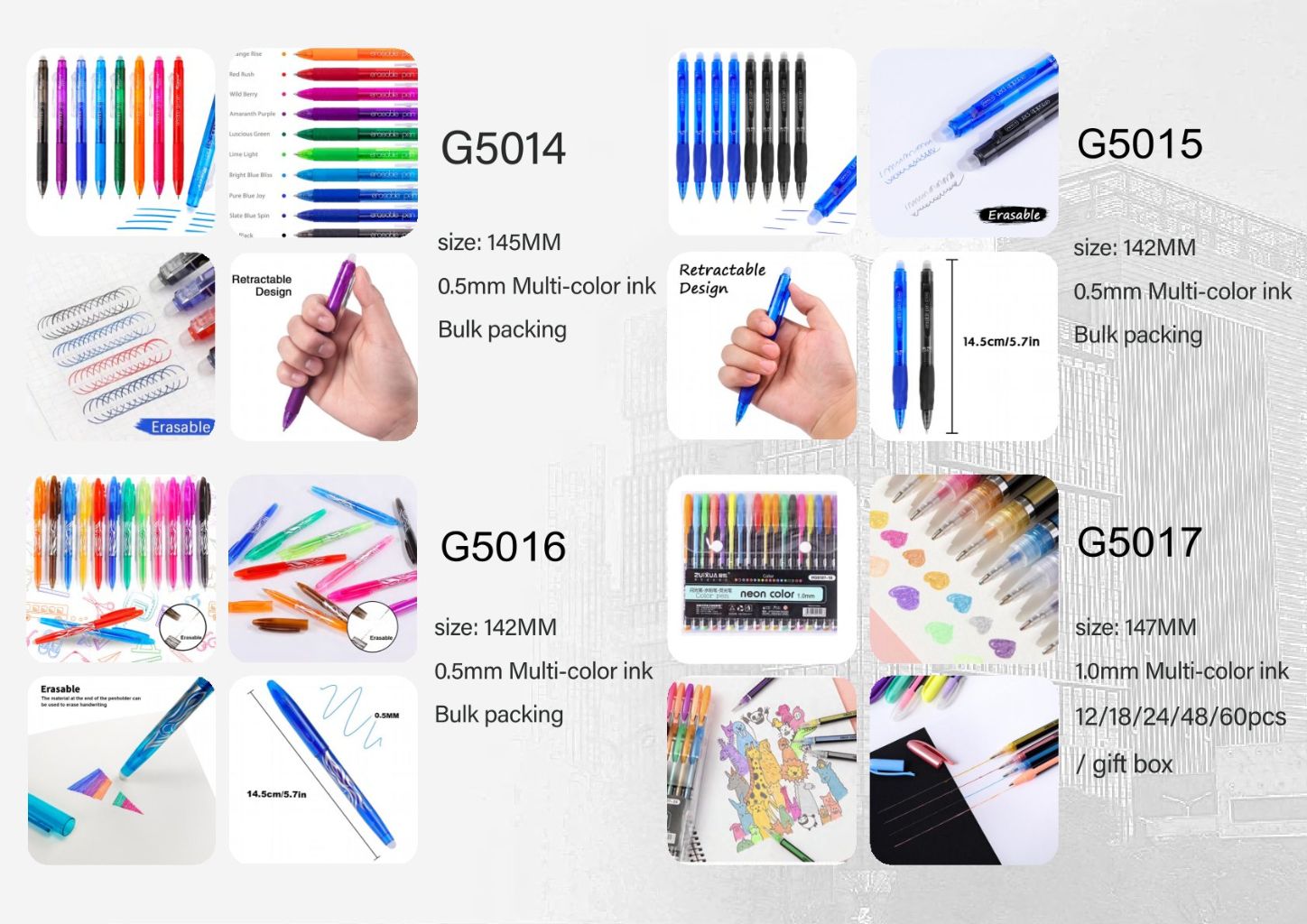 Multicolor Gel Pen Set 5