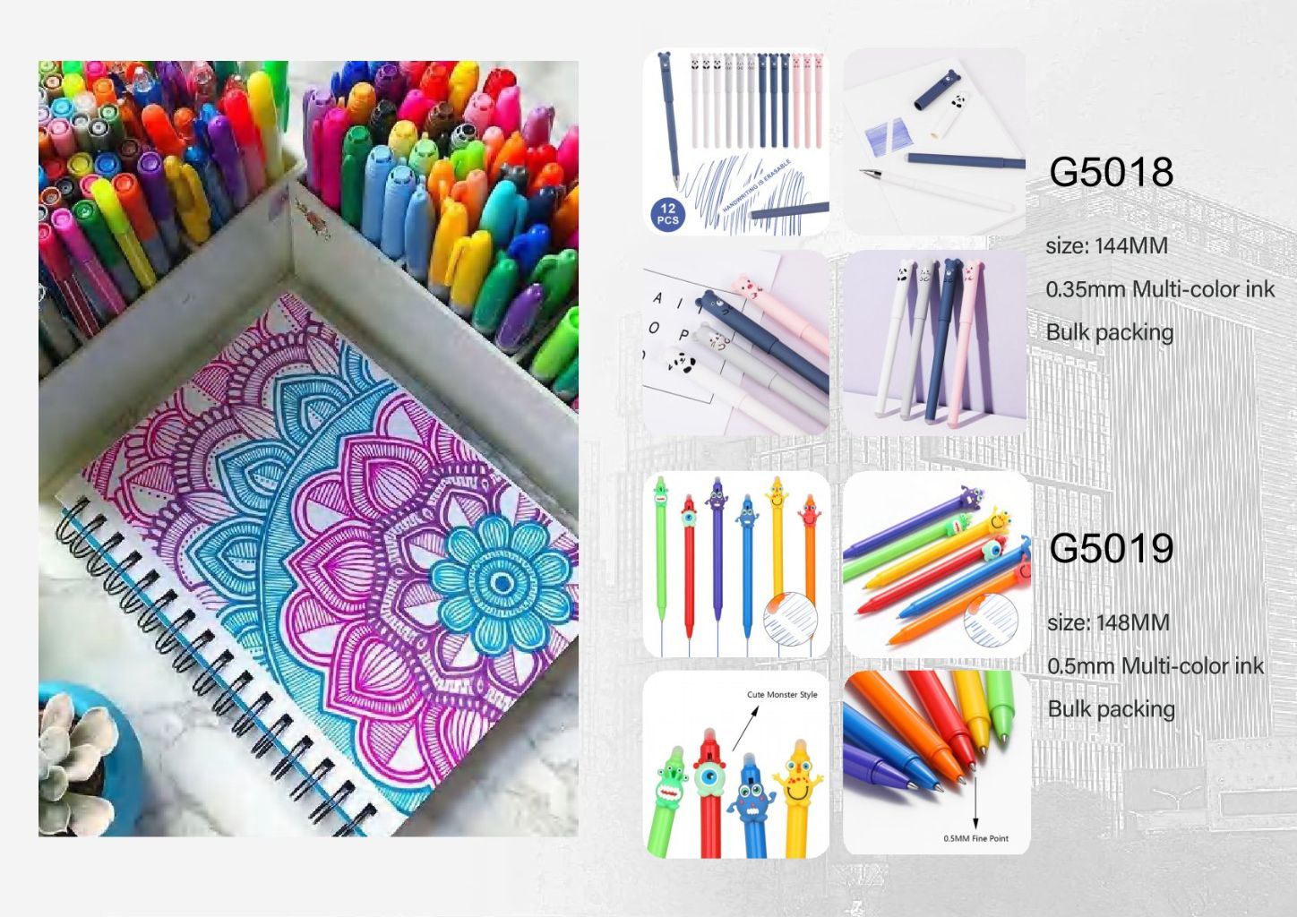 Multicolor Gel Pen Set 6
