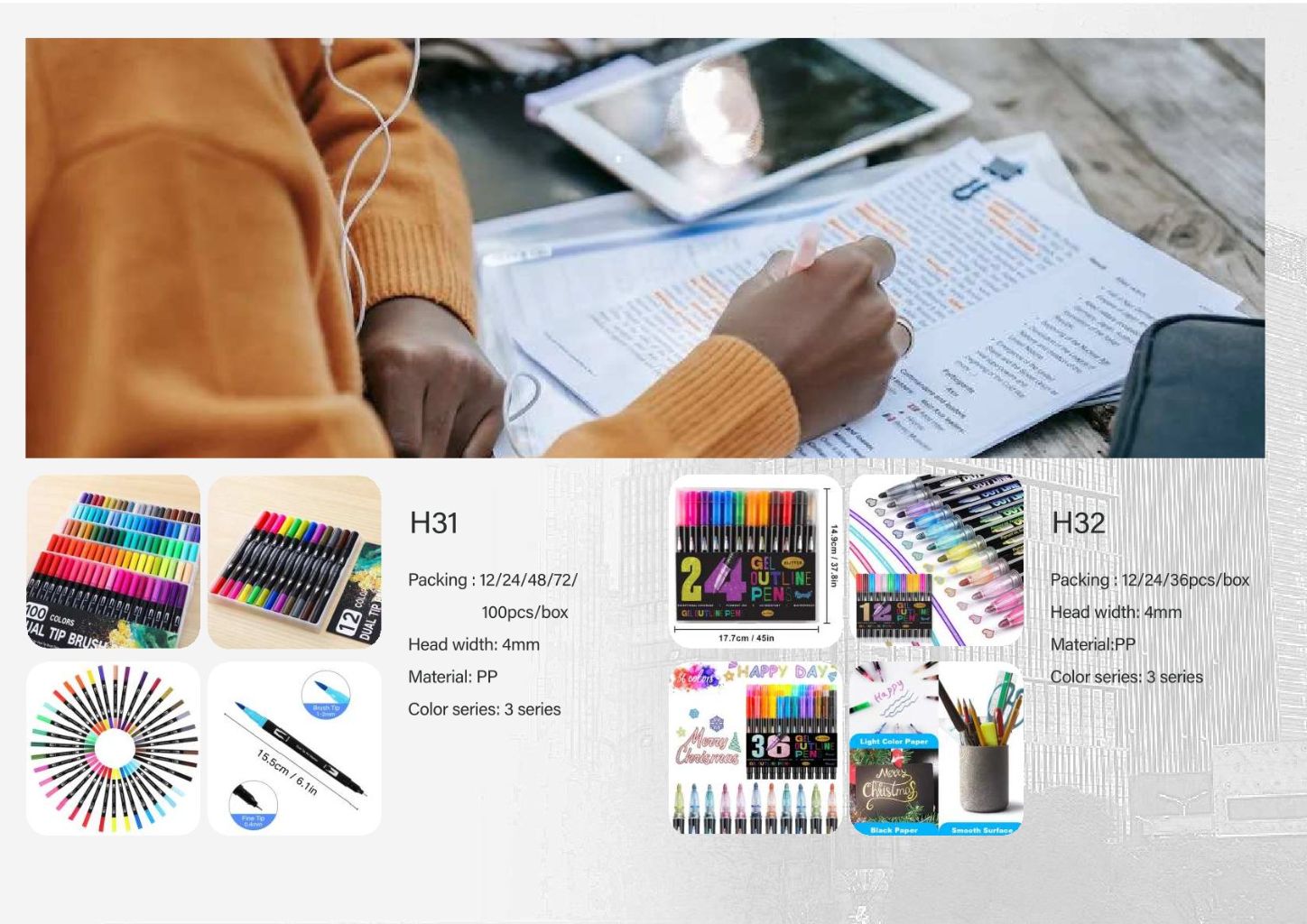 Colorful Water-Based Pen Set 10