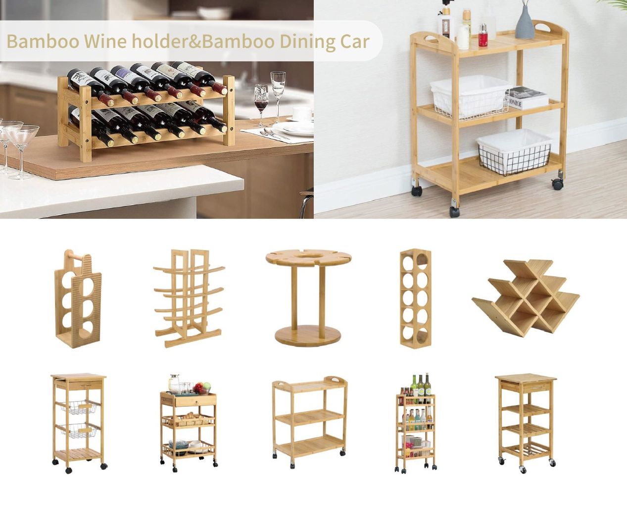 Bamboo Wine Rack and Cart