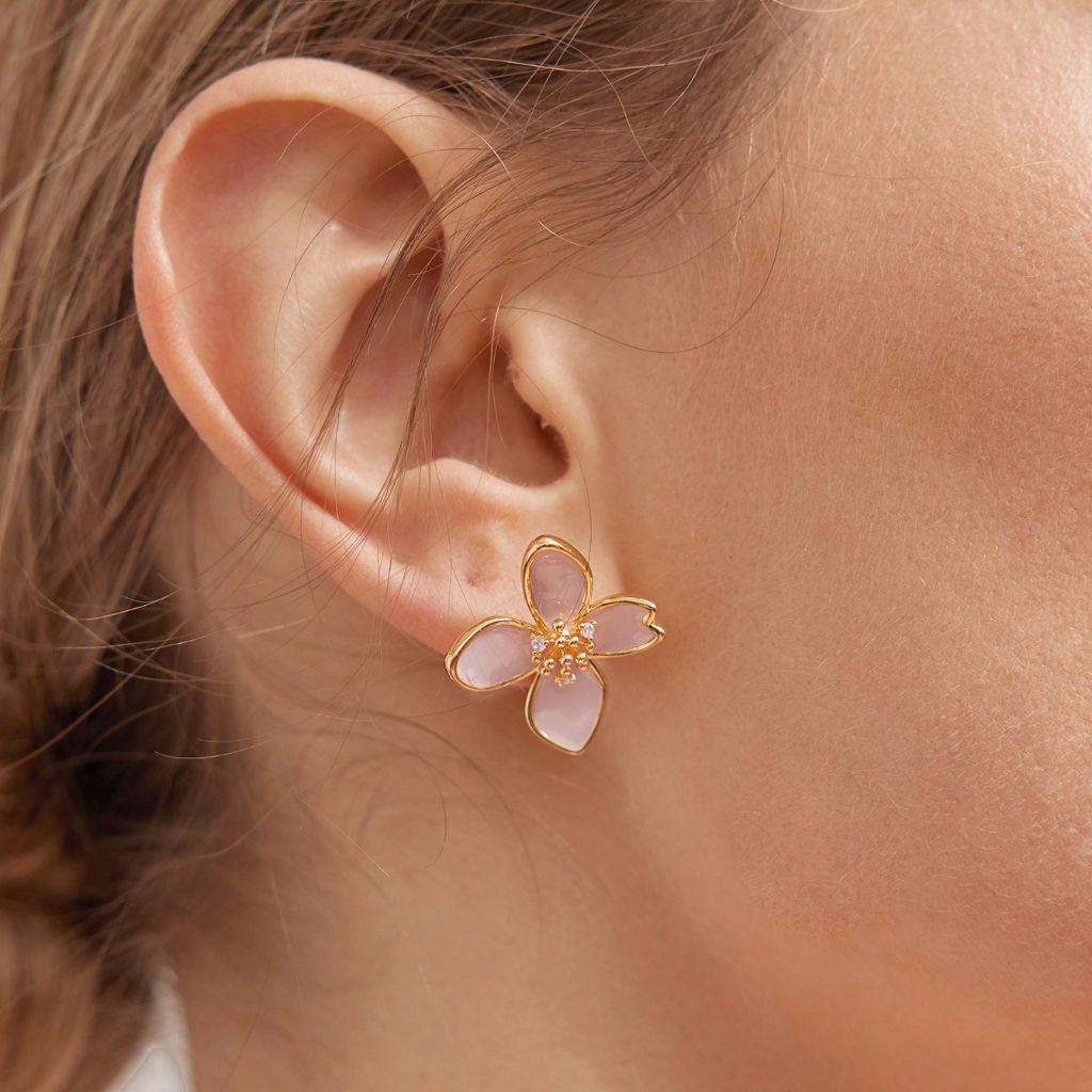 Cherry Blossom Shaped Stud Earrings 2
