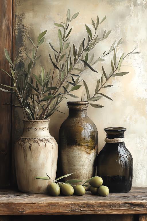 Vintage Ceramic Vase Ornament Set