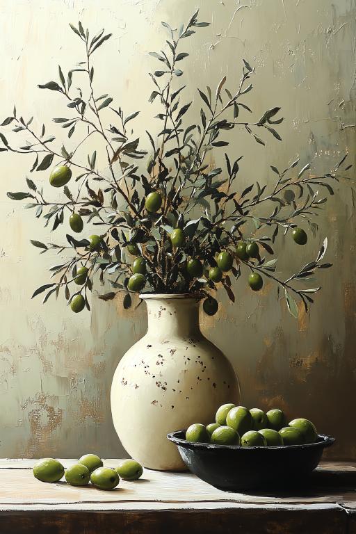Green Olive Decorative Painting 3