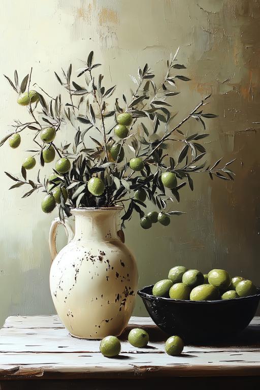 Green Olive Decorative Painting 2