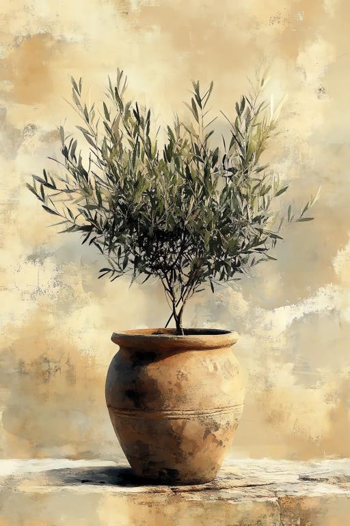 Ceramic Flower Pot Olive Tree Bonsai