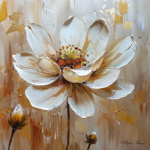 Golden Flower Decorative Painting