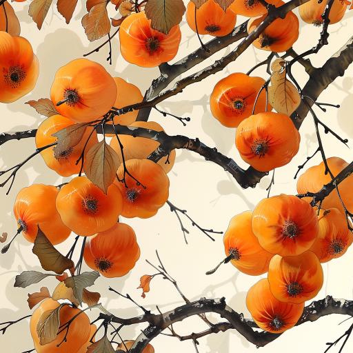 Autumn Persimmon Decorative Painting 4