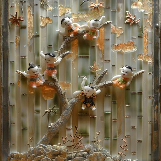 Bamboo Forest Little Boy Pendant 4